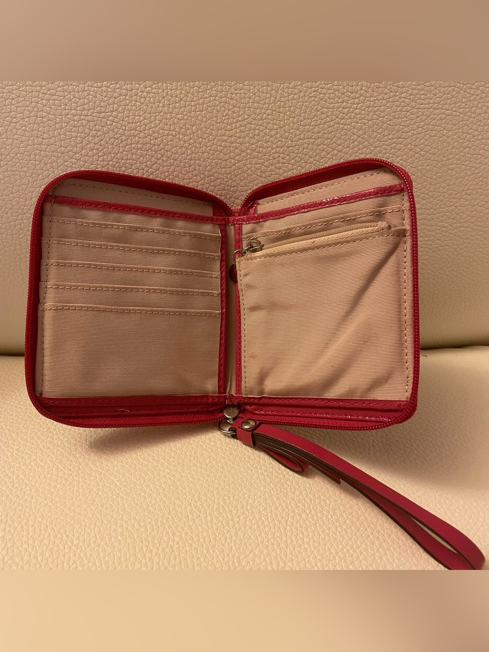 Coach Pink Tan Zip-Around Wallet - Picture 4 of 8